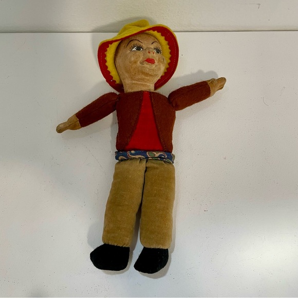 Vintage Norah Wellings Doll 1930s Boy with Mexican Sombrero Fabric Doll - Picture 3 of 12